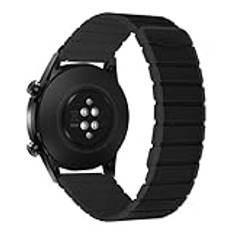 MroTech 22 mm silikonarmband, magnetarmband, kompatibelt med Gear S3/Galaxy Watch3 45 mm/SM-R800 Galaxy 46 mm Huawei Watch GT/GT2/GT3/GT4/Garmin Venu 3/Vivoactive 4 45 mm länkarmband,Black