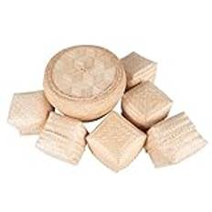 CCcollections Traditionell handgjord Bamboo Sticky Rice Basket - Serveringskorg för ris (Set Steamer-6 Square)