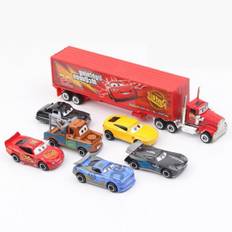 6 st bilar 3 Lightning Mcqueen Jackson Storm Mack Uncle Truck Metallbilmodell Leksaksgåva Bekväm