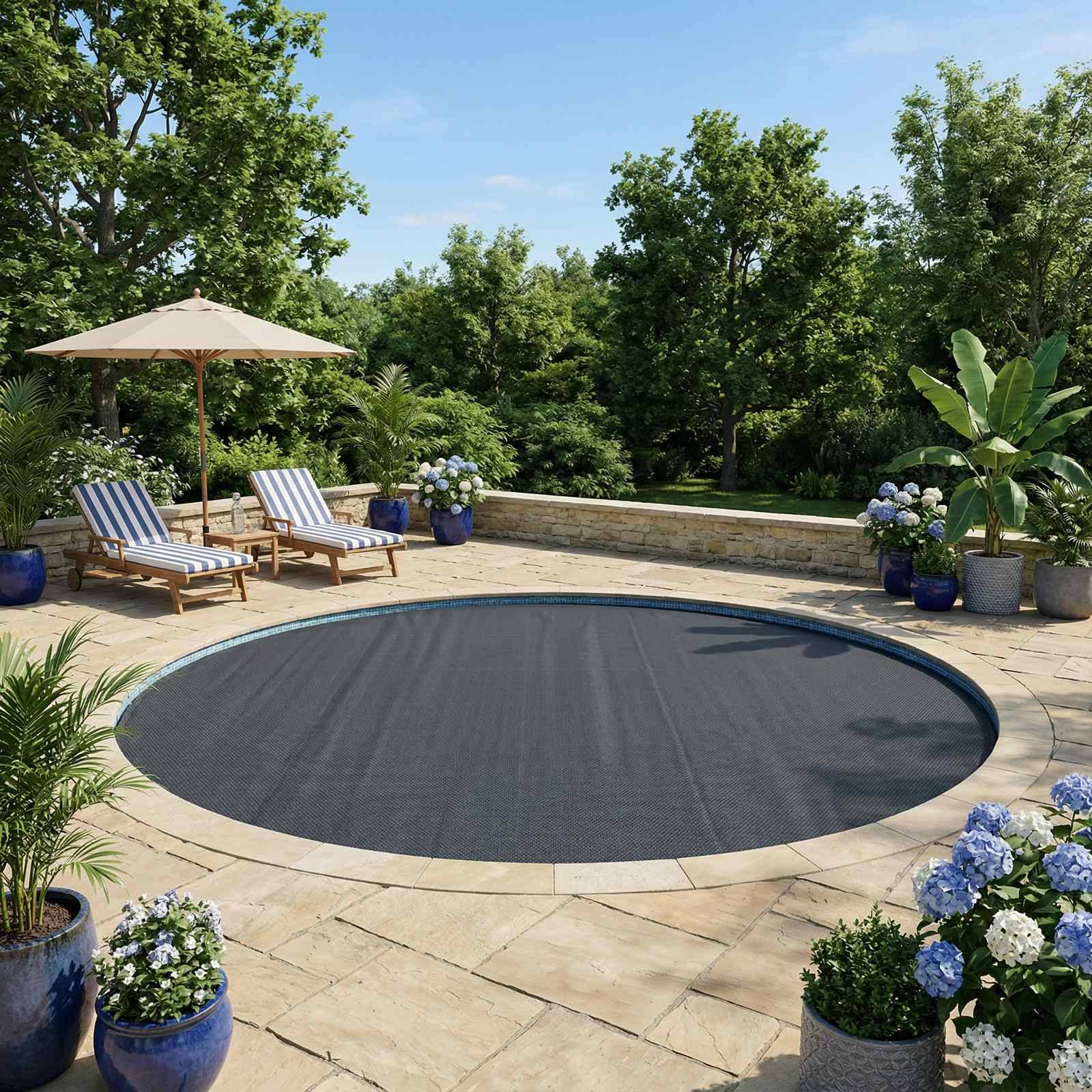 vidaXL Pool Cover Heavy Quality Sort 600 cm PE