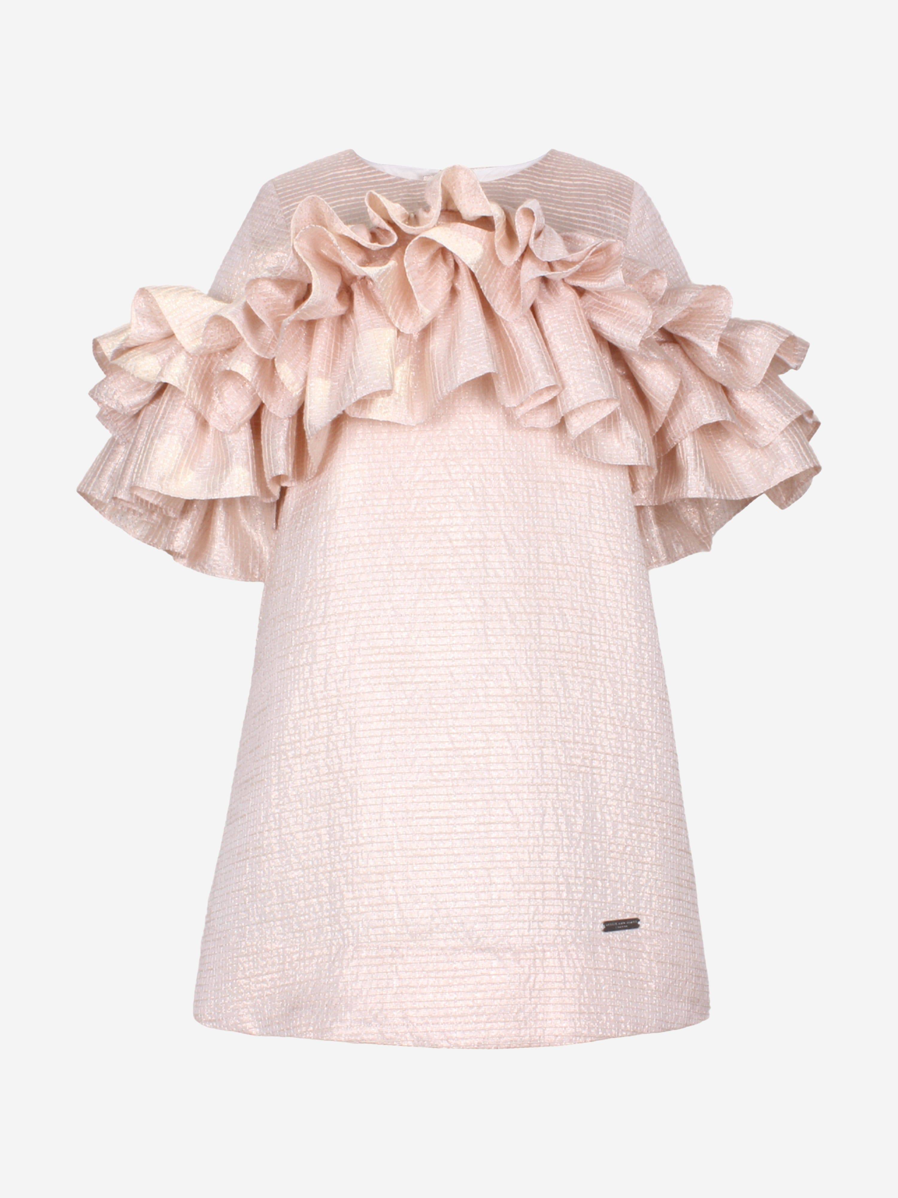 Jessie And James Girls Flutterby A-Line Ruffle Dress in Pink - Pink / 12 Yrs (12 Yrs)