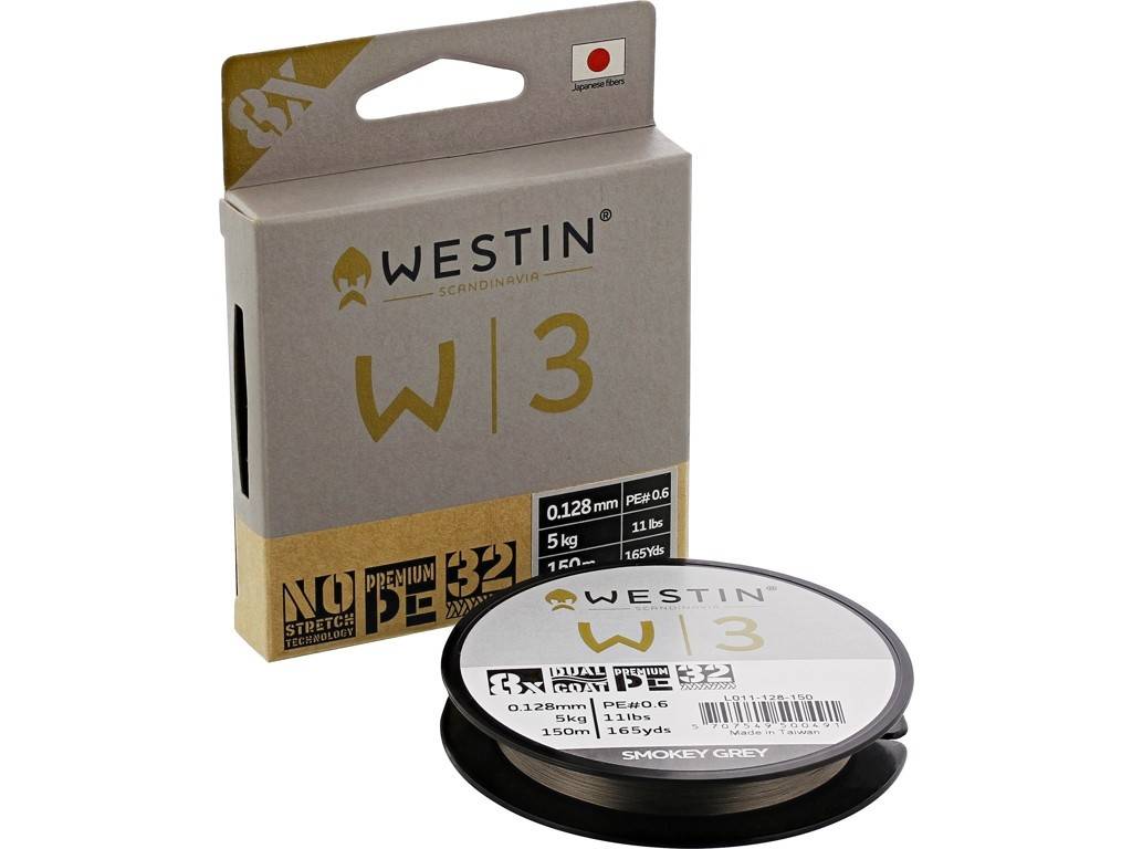 Westin W3 8 BRAID 150M/165YDS SMOKEY GREY - 0,128mm 5kg