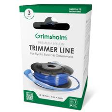 Trimmertråd kassetter til Ryobi, Bosch og Greenworks græstrimmere – 4 meter – 3 stk.