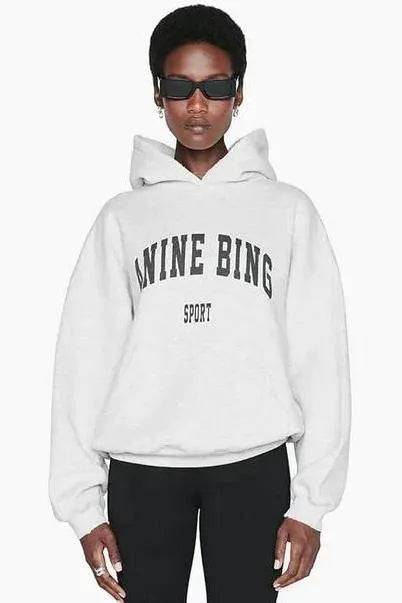 Anine Bing | Hoodie | Harvey New Sweatshirt, heather grey - S