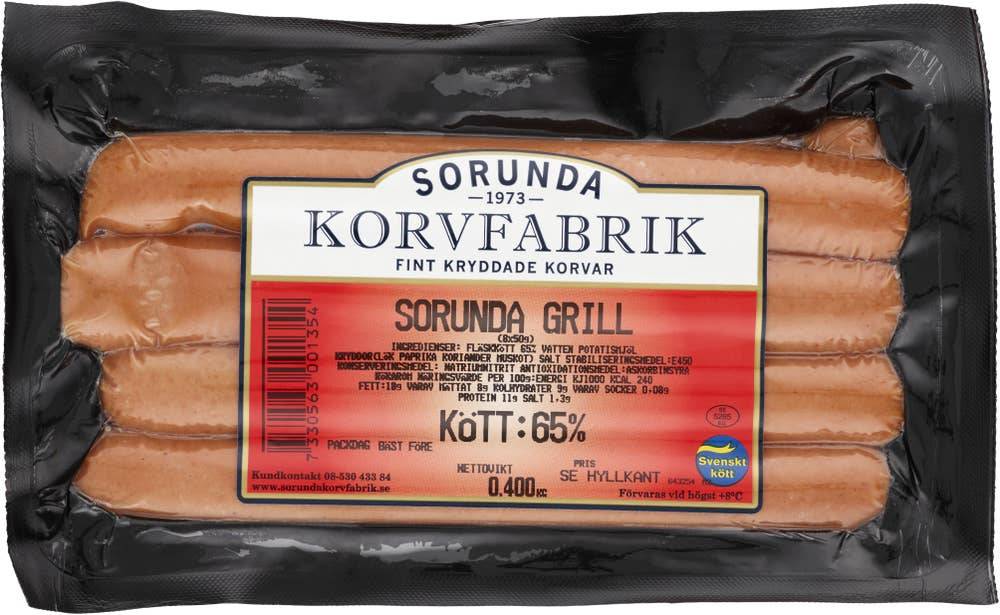 Grillkorv Kötthalt 65% 8-p