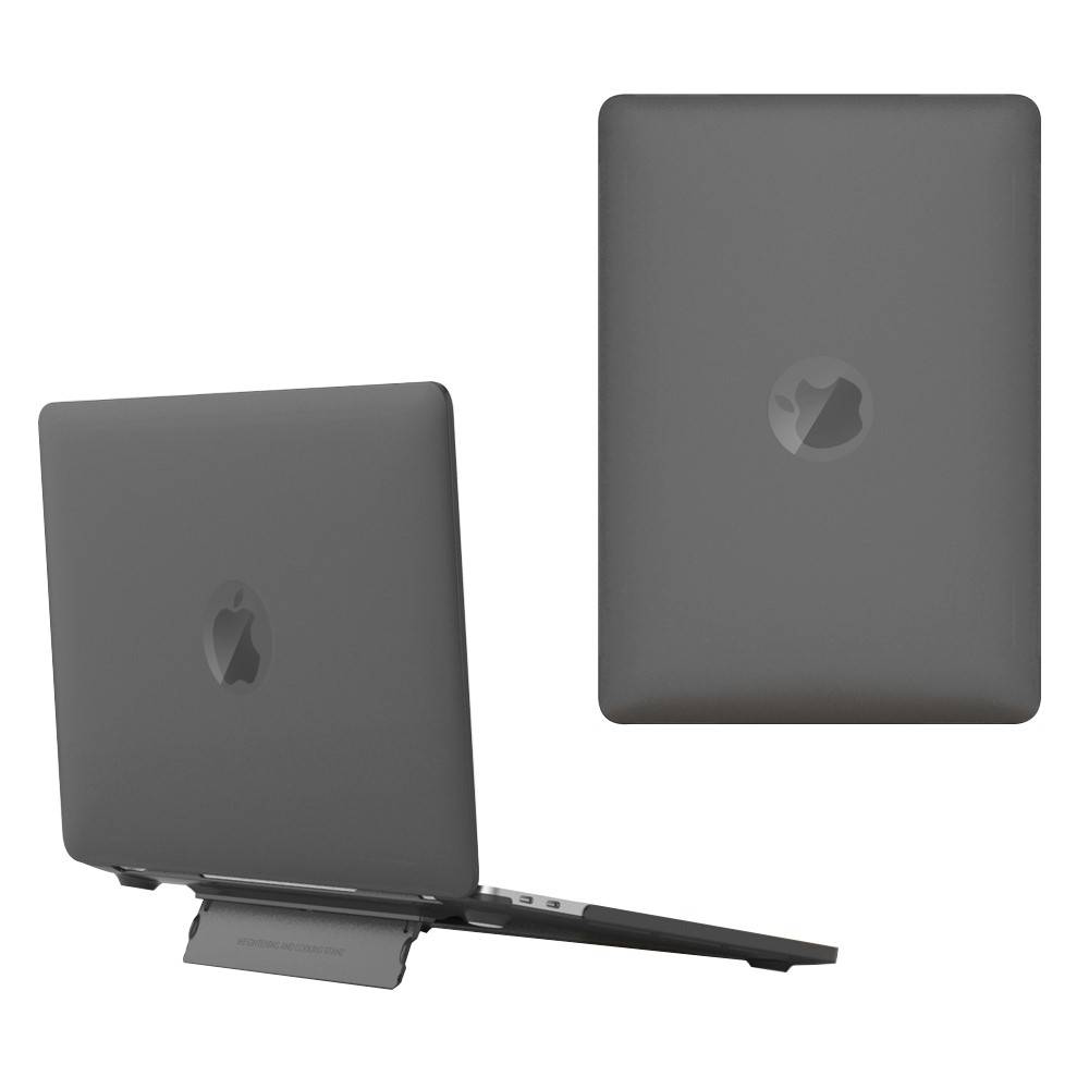 MacBook Air 13 M5/M4/M3/M2 (2026/2025/2024/2022) - Hårt skal fram och baksida med Kickstand - Svart