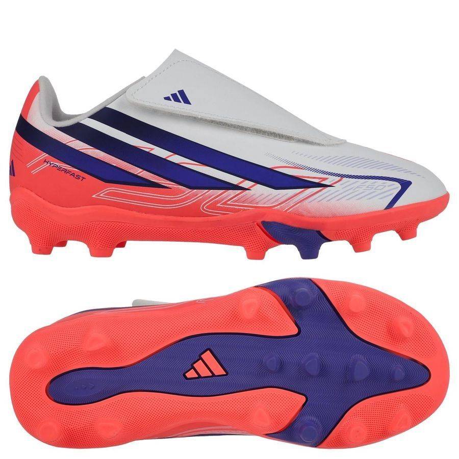 adidas F50 Hyperfast Club Kardborreband Fxg Chaos Vs Control - Vit/solar Purple/solar Turbo Barn - ['Vit'] (27)