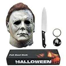 Mask, halloween ansiktsdödande mask, för vuxna, creepy kostym, cosplay-masker (B)