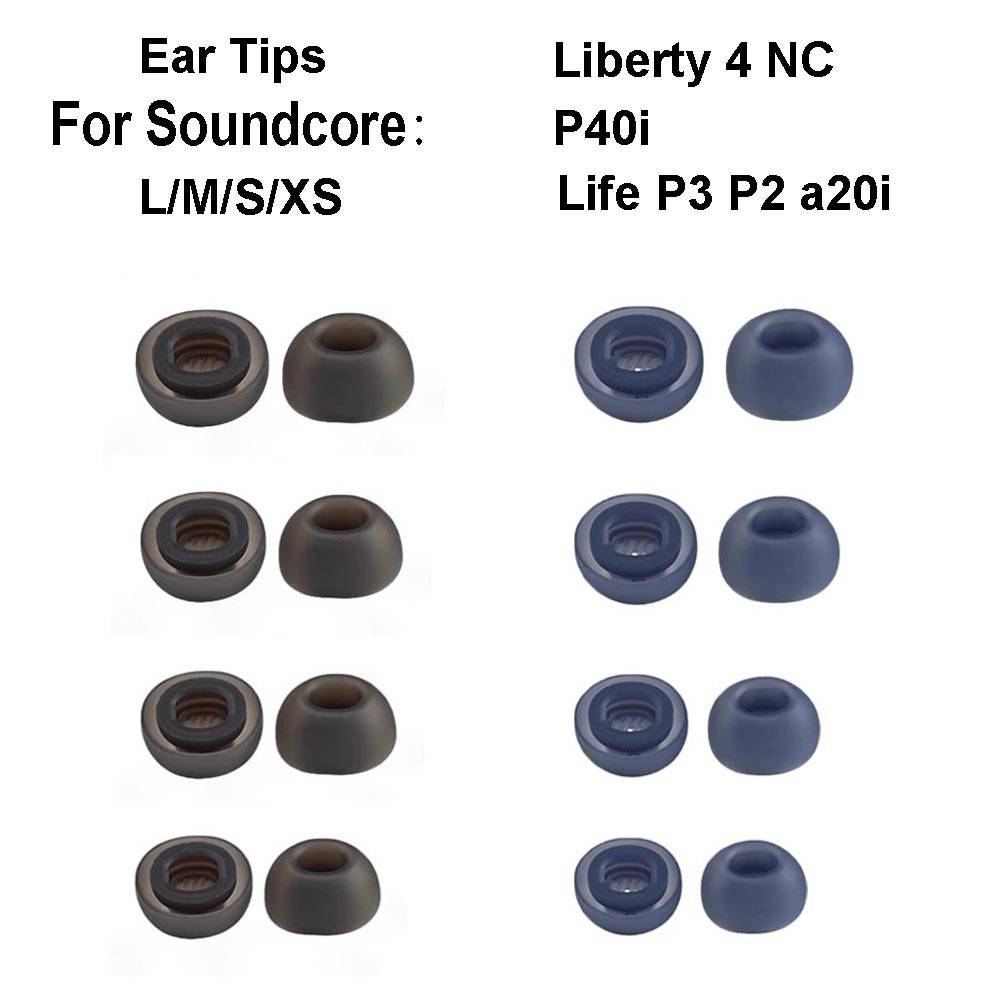Silicone Ear Tips for Anker Soundcore Liberty 4 NC Life P2 P3 A20i P40i Earbuds Eartips Earplugs headphones Case