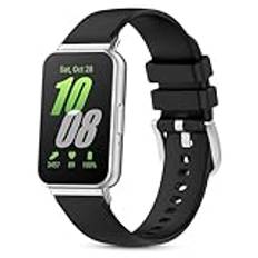 RenSheng Band kompatibelt med Samsung Galaxy Fit 3, silikonband för Samsung Galaxy Fit 3 armband sportarmband, svart, Samsung Galaxy Fit 3