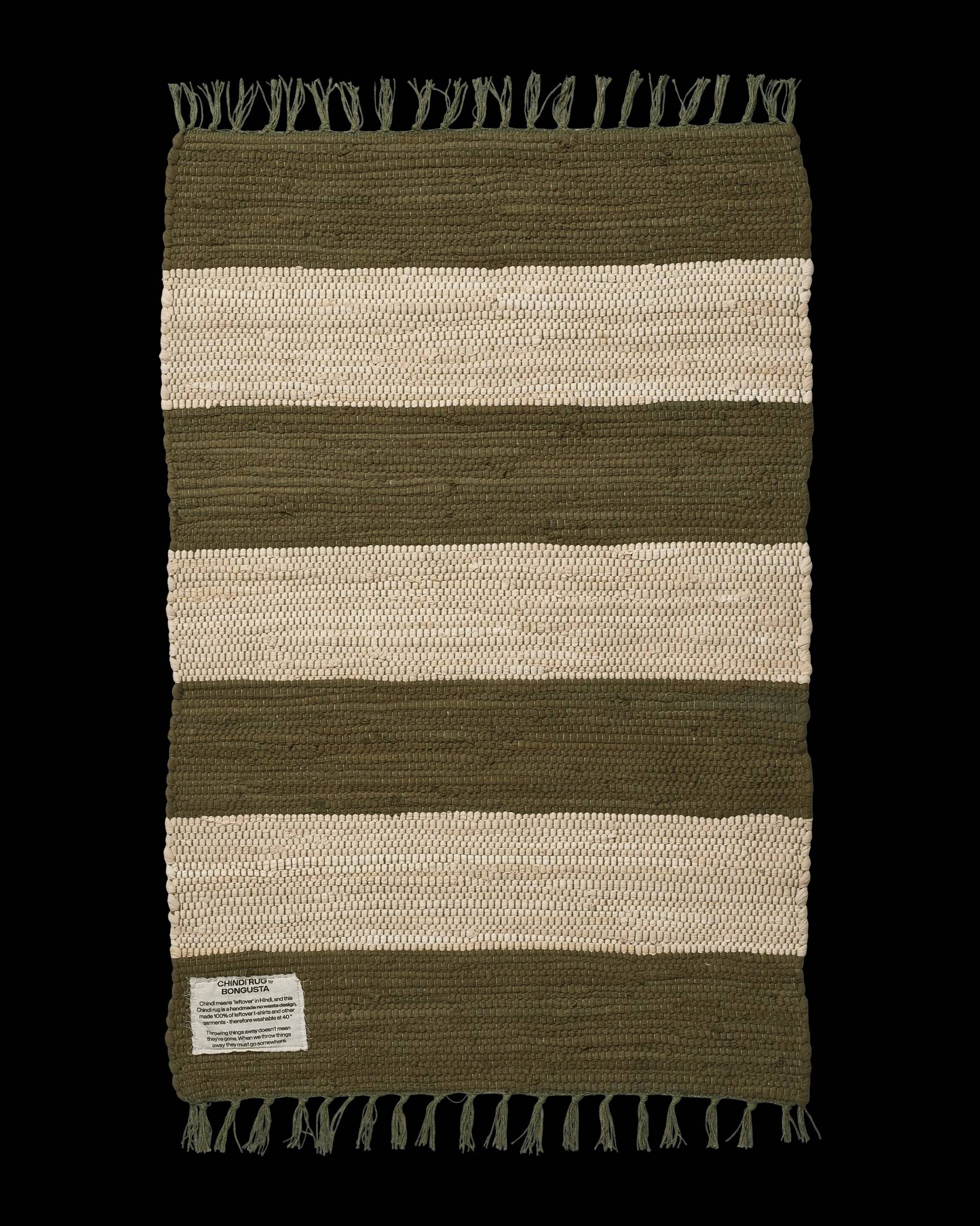 Bongusta - Chindi Rug - Army & Beige - 60x90 cm