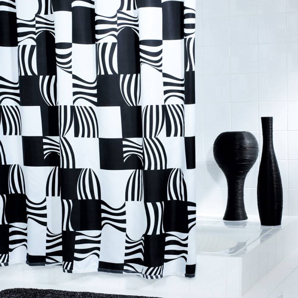 DUSCHDRAPERI TEXTIL 180X200CM SWING SVART