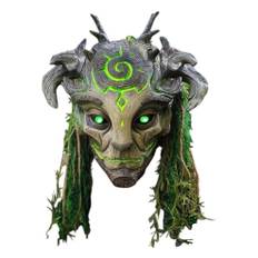 Halloween Forest Spirit Mask,Led Light Realistic Tree Patterns Face Elves Mask,Halloween Cosplay kostumer