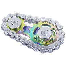 DMaos Fidget Spinner, Linkage Bike Chain Spinner Design 2 växlar Figity Spin Finger Spel, Metall rostfritt stål hållbar mekanik med släta lager, Figit Toy för vuxna barn - Färgglada