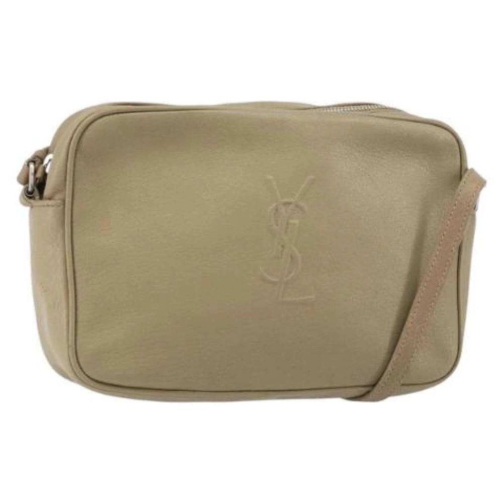 Saint Laurent Vintage Pre-owned Læder Crossbody Taske - Vintage - Dame - Beige - ONE SIZE - Læder