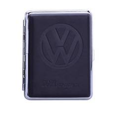 Polyflame Europe Volkswagen Logo Læderlook Cigaretetui - vælg mellem 4 farver, Sort