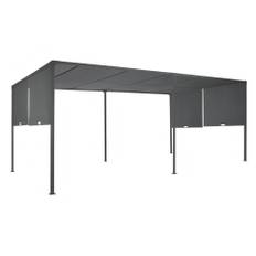 Antracit Sevilla 3x6m uteplats pergola med myggnät Garden Point