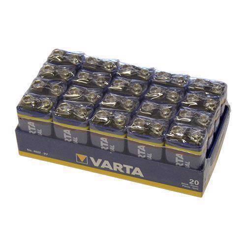 Varta 9V Alkaline Batterier 100 stk. pakning.