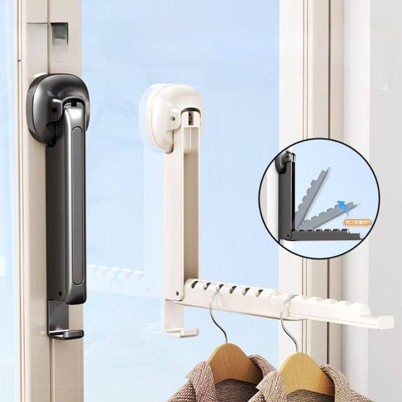 Drying Rack with Suction Cup Foldable Retractable Portable Clothes Drying Folding Clothes Racks Folding Wall-mounted Clothes vit