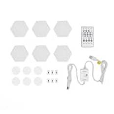 LED Hexagon Gaming Vägglampa, Hex Light Panel Hem Hexagon LED Paneler LED Vägglampa App Kontroll Vägglampor Smart Home Wall RGB LED Panel 6 Set