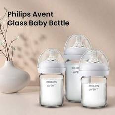 Avent Wide Caliber Natural Smooth Series Nyfödda Glasflaska 113 g 155 g 255 g Med Napp - Multifärgad (240ml,160ml,125 ml,125 ml + 240 ml,En förpackning 240 ml,Två förpackningar 125 ml + 240 ml)