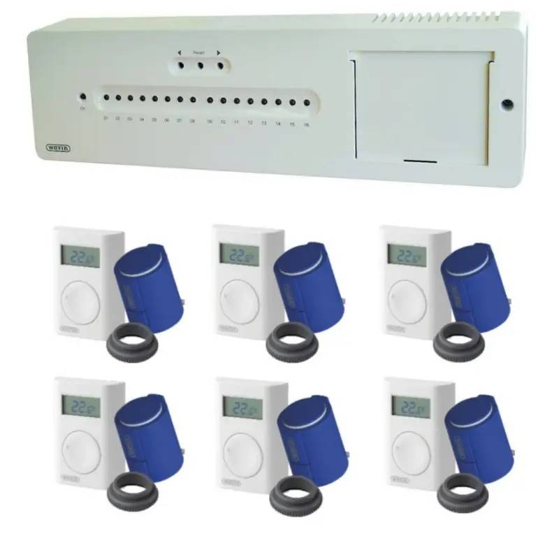 Wavin AHC 9000 trådløs gulvvarmestyring uden display - 6 kredse Opgrader 1 termostat til IR