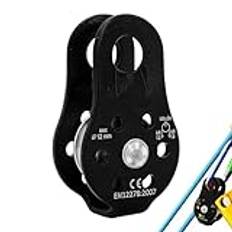 Xasbseulk Rock Wall Climb Pulley | Aluminium Rappelling Pulley | Fast Rock Väggklättring & Räddningsremskiva, Utomhus överlevnadsverktyg 20 KN lastkapacitet för traverse i hög höjd