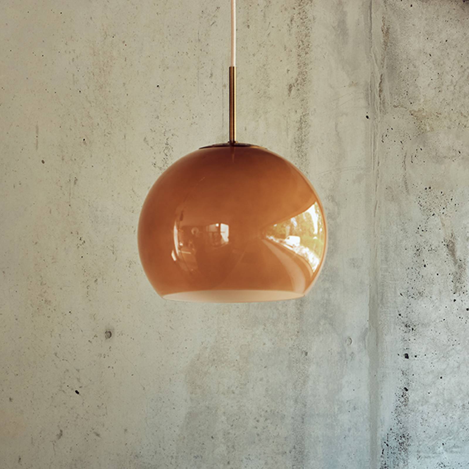 FRANDSEN Glas pendellampa Ball, dimbar, Brun / rost, Vardagsrum / matsal, Glas, Design, Pendellampa