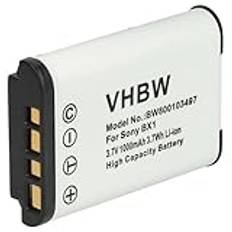 vhbw Batteri 1000 mAh för Sony Cybershot DSC-RX1R, DSC-RX100 II Sony Cybershot DSC-WX300B, DSC-WX300R, DSC-WX300W som NP-BX1.