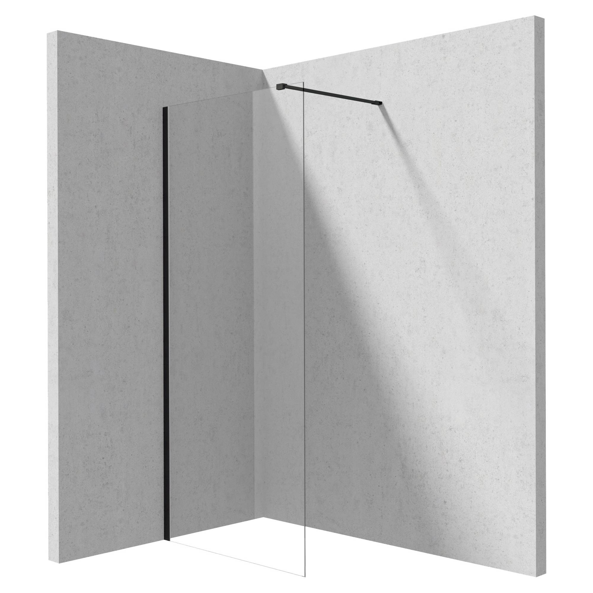Duschvägg Prizma Svart Matt 6 mm 70x195 cm