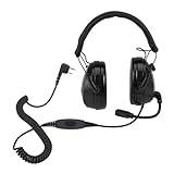 Retevis Noise Canceling Walkie Talkie Headset, Overhead 2 Way Radio Headset, Volymkontroll, 2 Pin Two Way Radio Taktisk Hörsnäcka Kompatibel med Baofeng UV5R RT24 RT27 RT5R RT86 (1 Pack)