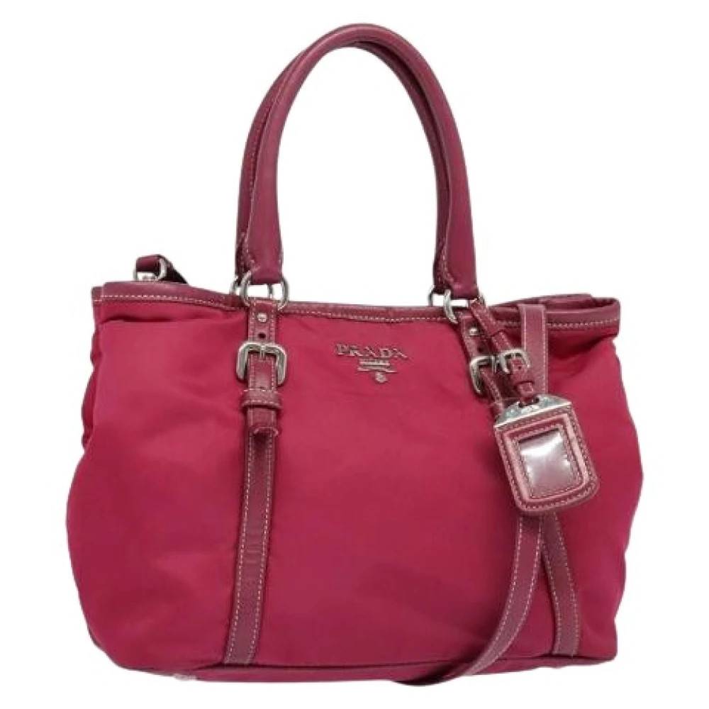 Prada Vintage Pre-owned Nylon Håndtaske - Vintage - Dame - Lyserød - ONE SIZE - Nylon