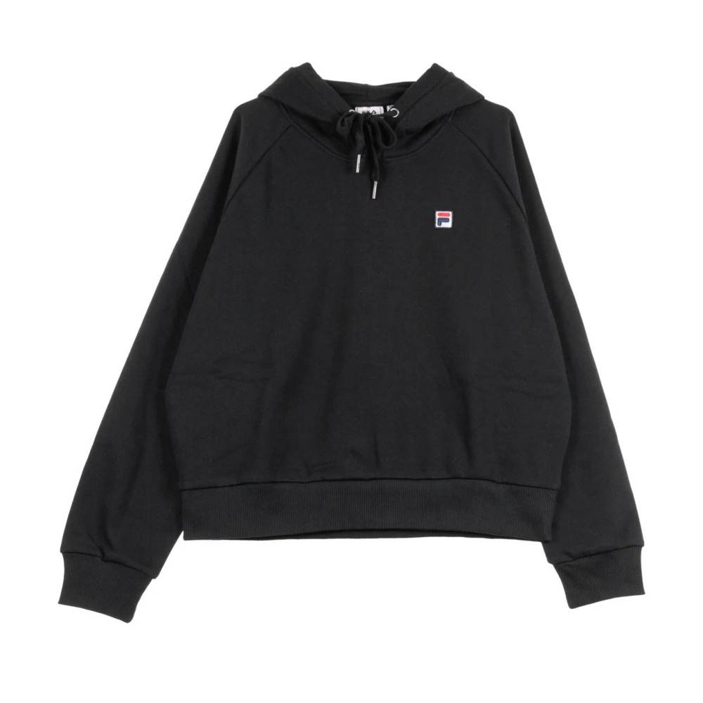 Fila - Svart Blommig Cropped Hoodie Kvinnor Sweatshirts & Hoodies - Dam - L -