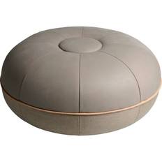 Fritz Hansen Pouf Puf Small Overdel Læder / - Sækkestole & Puffer Lysegrå - 840423