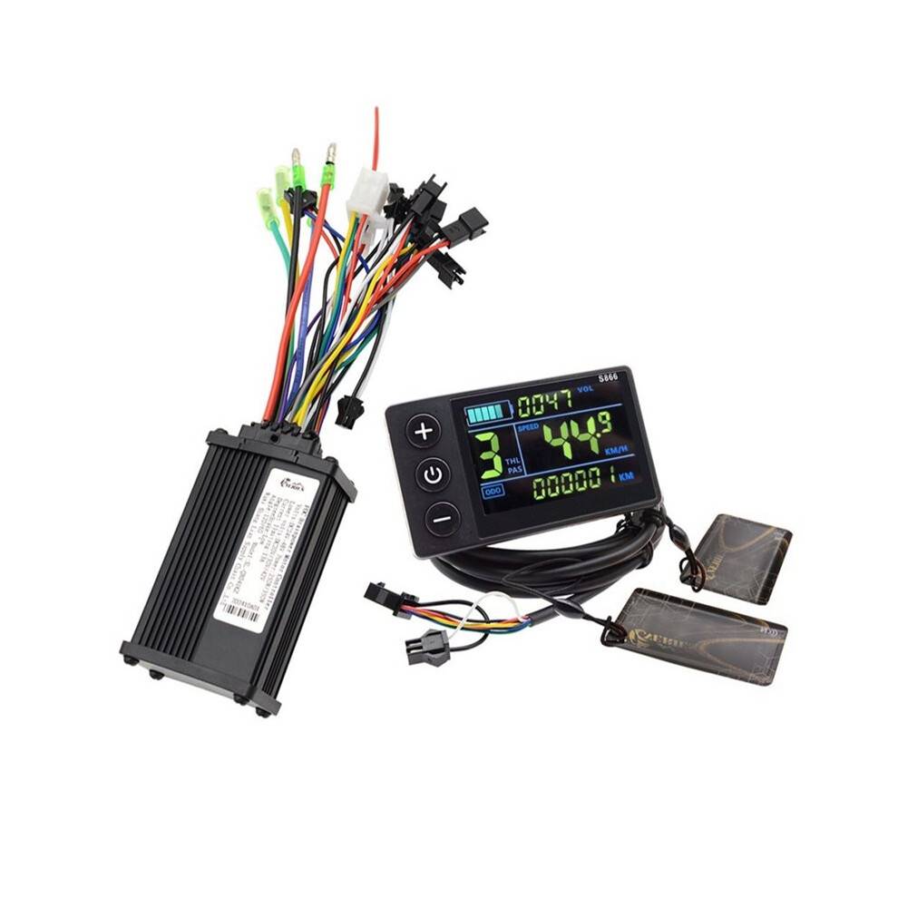 1 Set E-Bike Borstlös Motorstyrning Sine Wave Controller Kit 24V/48V med S866 LCD Display för Elcykel Scooter