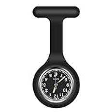 Vicloon Nurse Gusset Watch, sjuksköterskeklocka i silikon med brosch för sjuksköterskor och alla andra sjukvårdspersonal, svart, Medical/Professional