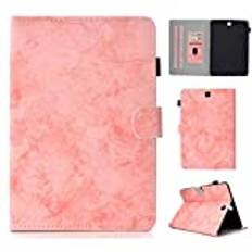 SATURCASE Galaxy Tab A 9.7 fodral, retro stil PU-läder flip magnet plånbok stativ kortplatser fodral för Samsung Galaxy Tab A 9.7 SM-T550 T555 (rosa)