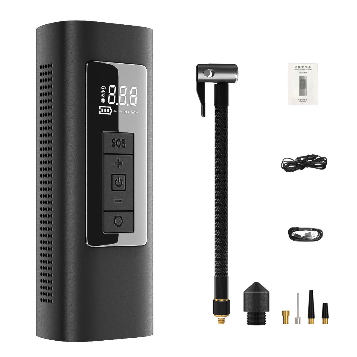 Electric Air Pump Mini Portable 150PSI 6000mAh Inflator Digital Car Tyre Pump Tire Inflators Air Compressor Bicycle Pump