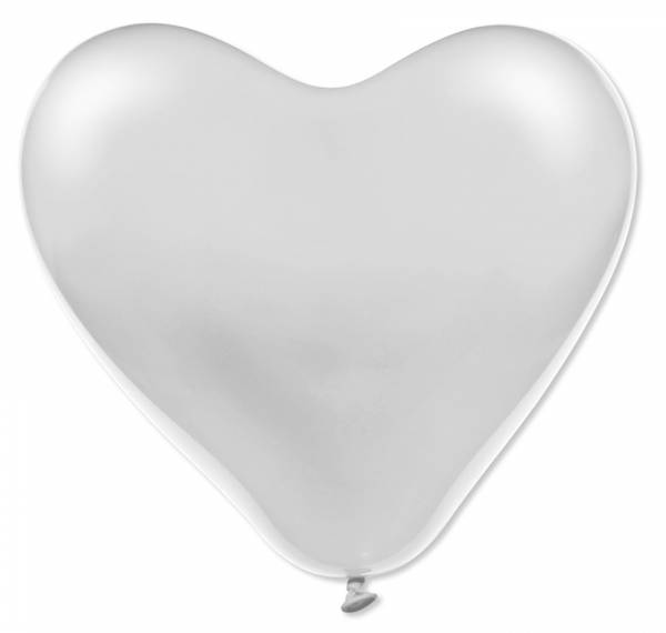 Hjerteballoner Hvide (10-pak)