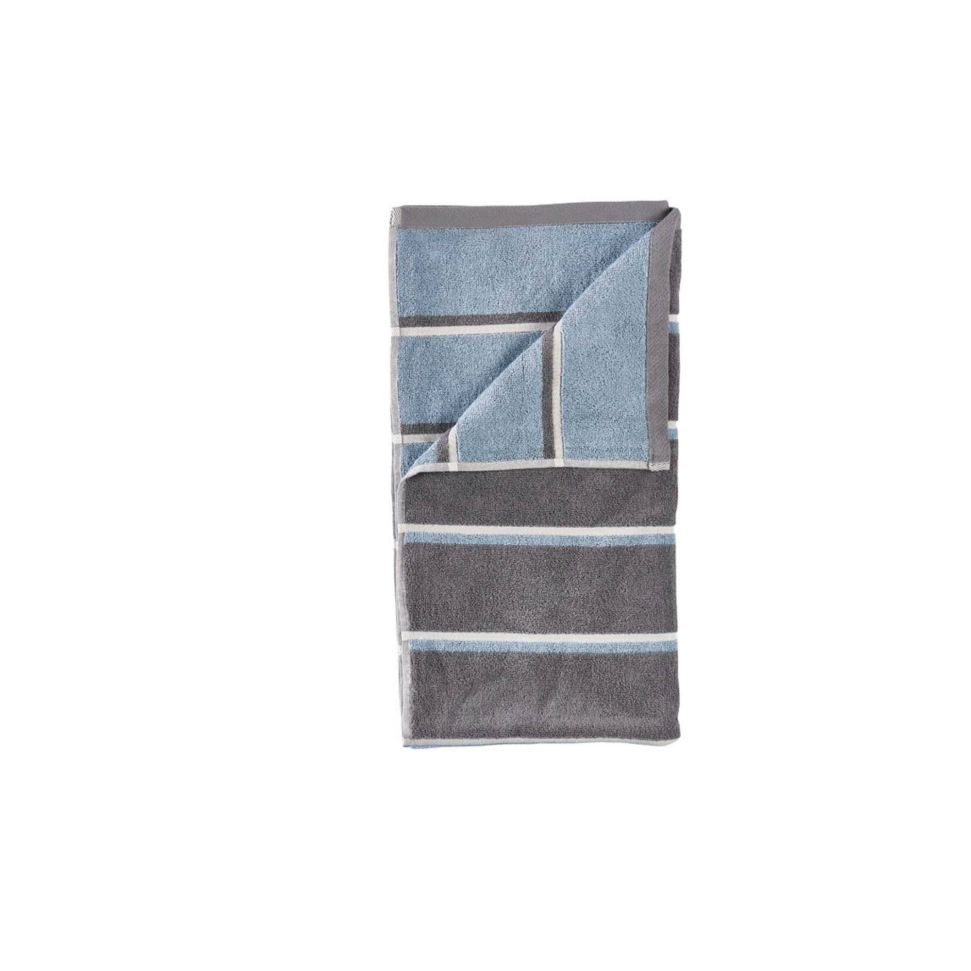 Håndklæde - 100% bomuld - Zone Denmark Sauna - Stribet Grey