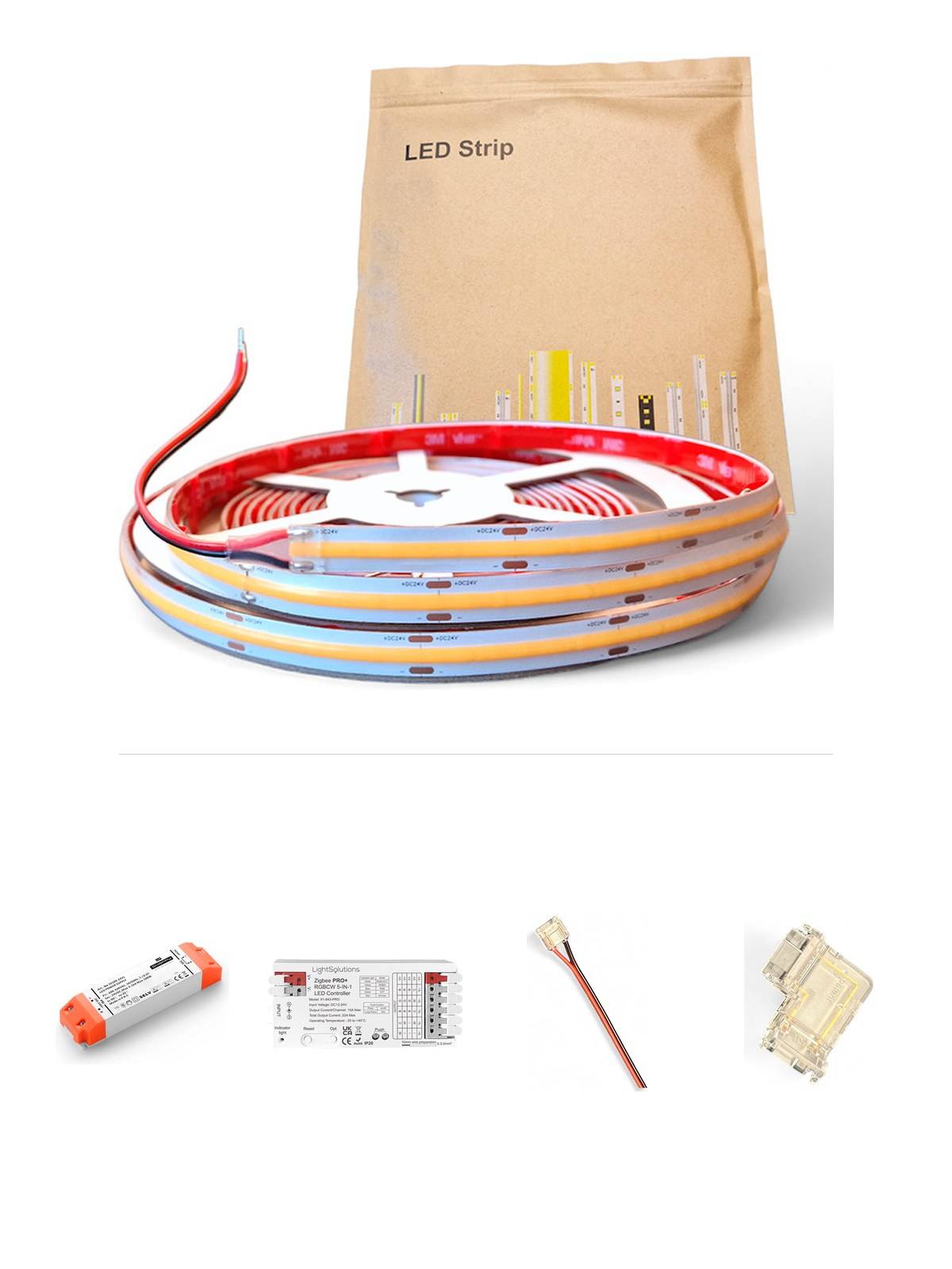 HiluX ZigBee LED Bånd 3000K - 10m - Komplet Sæt.