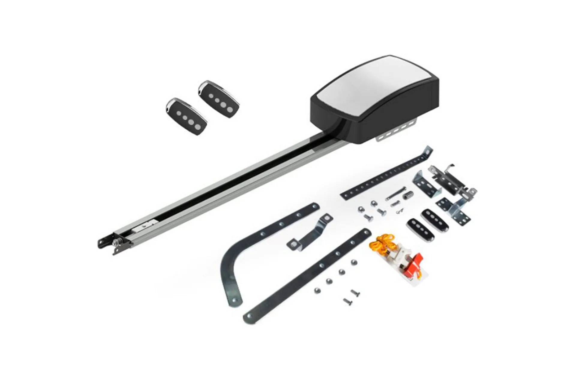 Taksjutport med motor 2,4 m - Garageportar Svart Metall