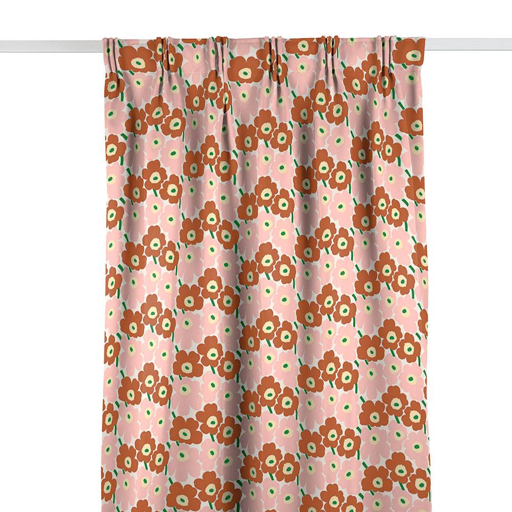 Marimekko Mini Unikko Rosa/Grön Gardin