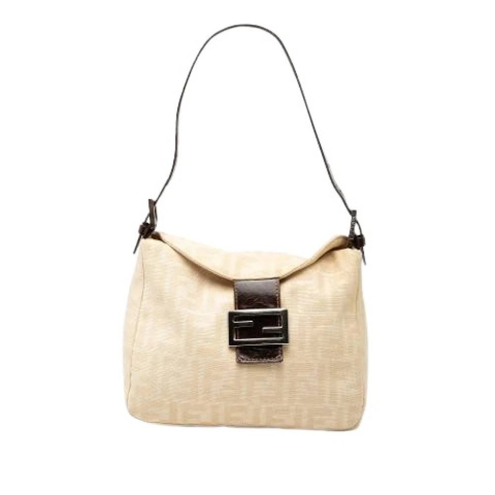 Fendi Vintage Pre-owned Canvas Skuldertaske - Vintage - Dame - Beige - ONE SIZE - Uld