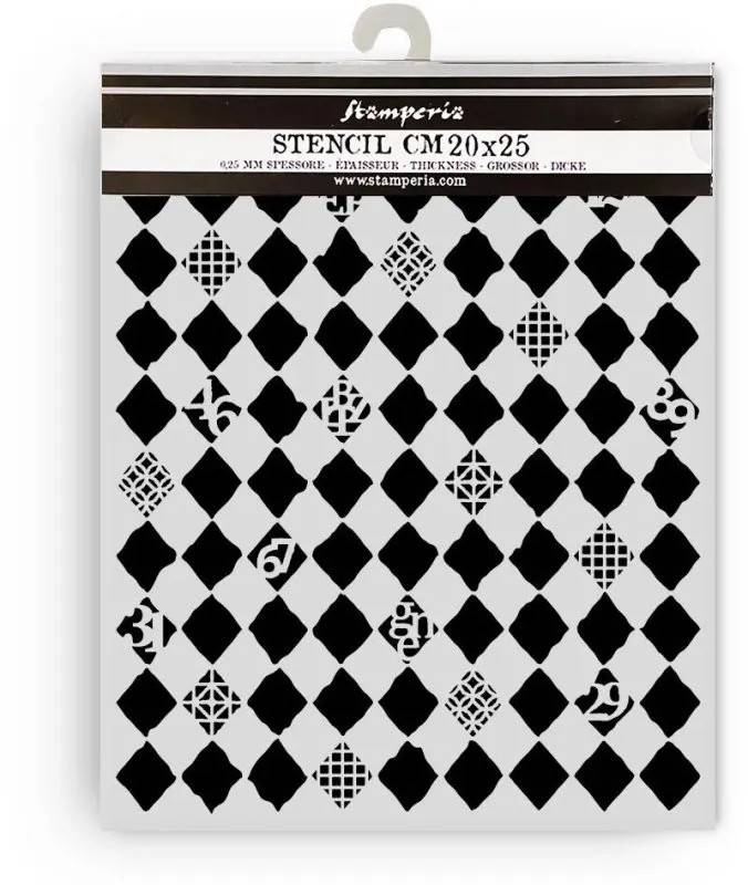 Stamperia 20x25cm Thick Stencil - Furry Friends Rhombus Pattern