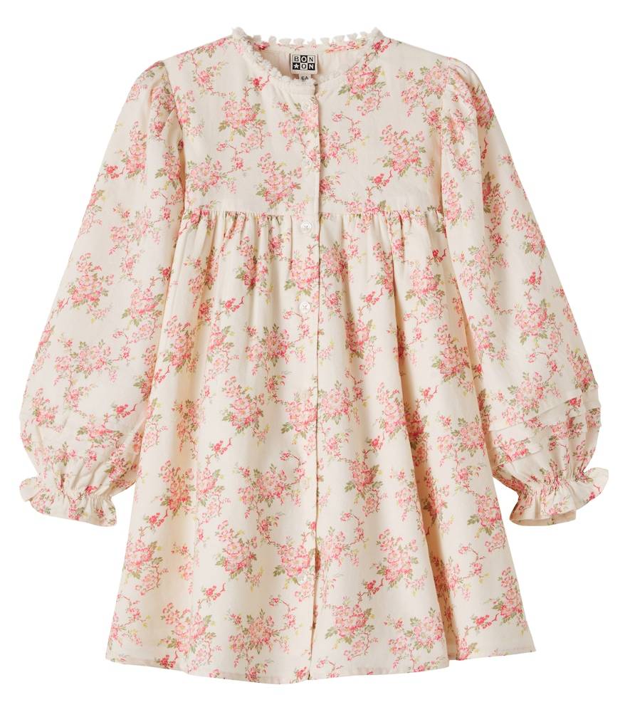 Bonton Pivoine floral gathered cotton dress