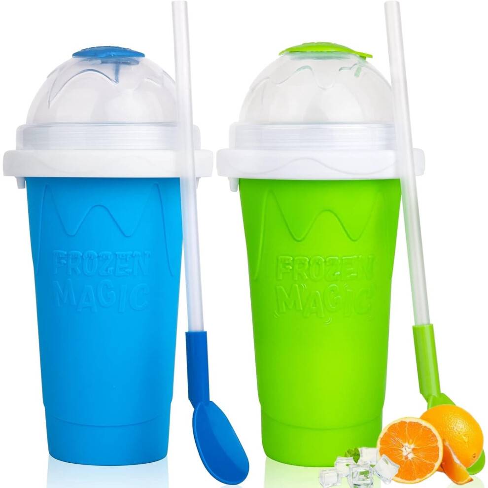 Slush kop Slushie Maker kop, Frozen Magic Slush kop - Lav lækre slushies hvor som helst med denne sjove og seje slush kop! (+Blå, Stor)
