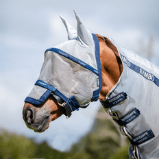 Horseware - Rambo Fluemaske - Sølv/Navy - Sølv/Navy / Pony