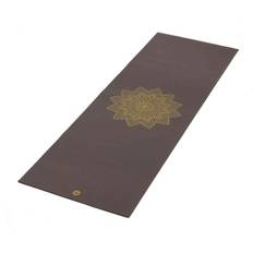 Rishikesh Premium Golden Mandala Yogamåtte - 183x60 cm. x 4,5 mm. Taupe