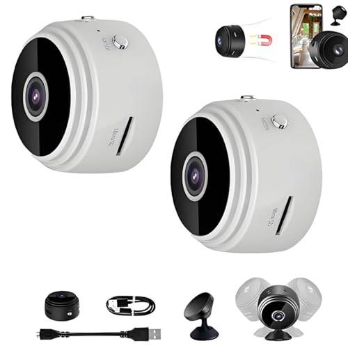 Orbicam-Orbicam-kamera, Orbicam-säkerhetskamera, Orbicam Magnetic Mini-säkerhetskamera Mini trådlös Wifi-kamera 1080p HD, högupplöst film, kan användas var som helst(2Pc*White)